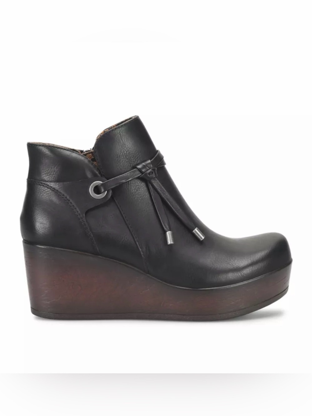 B.o.c Born Black Brown Faux Leather Clogs Wedges Booties NWB 9.5M